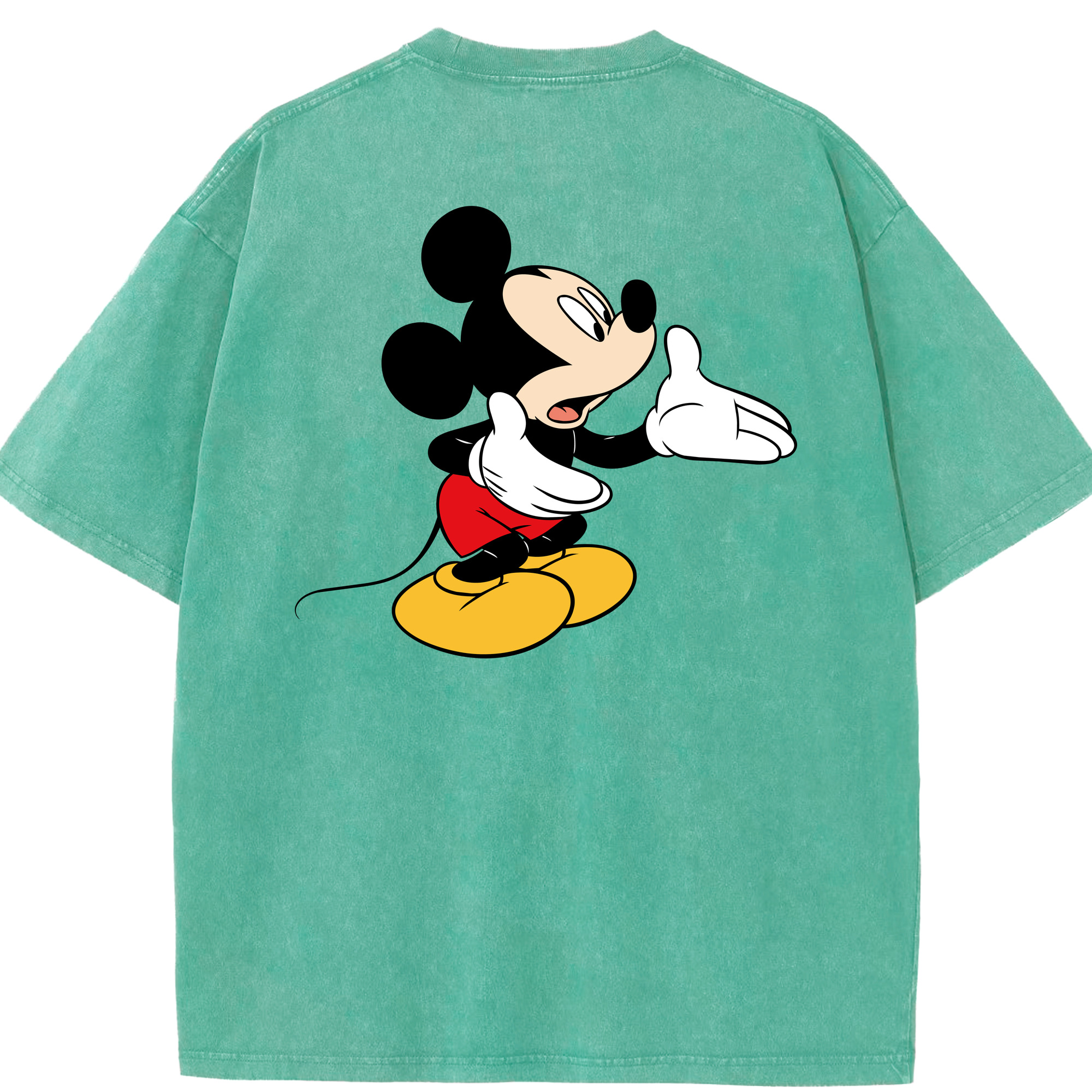 （画像用） ミッキーマウス Mickey Mouse 綿100% ヴィンテージ風 半袖Tシャツ（背面プリント）